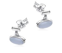 Turquoise With CZ Stone Silver Ear Stud STS-5681